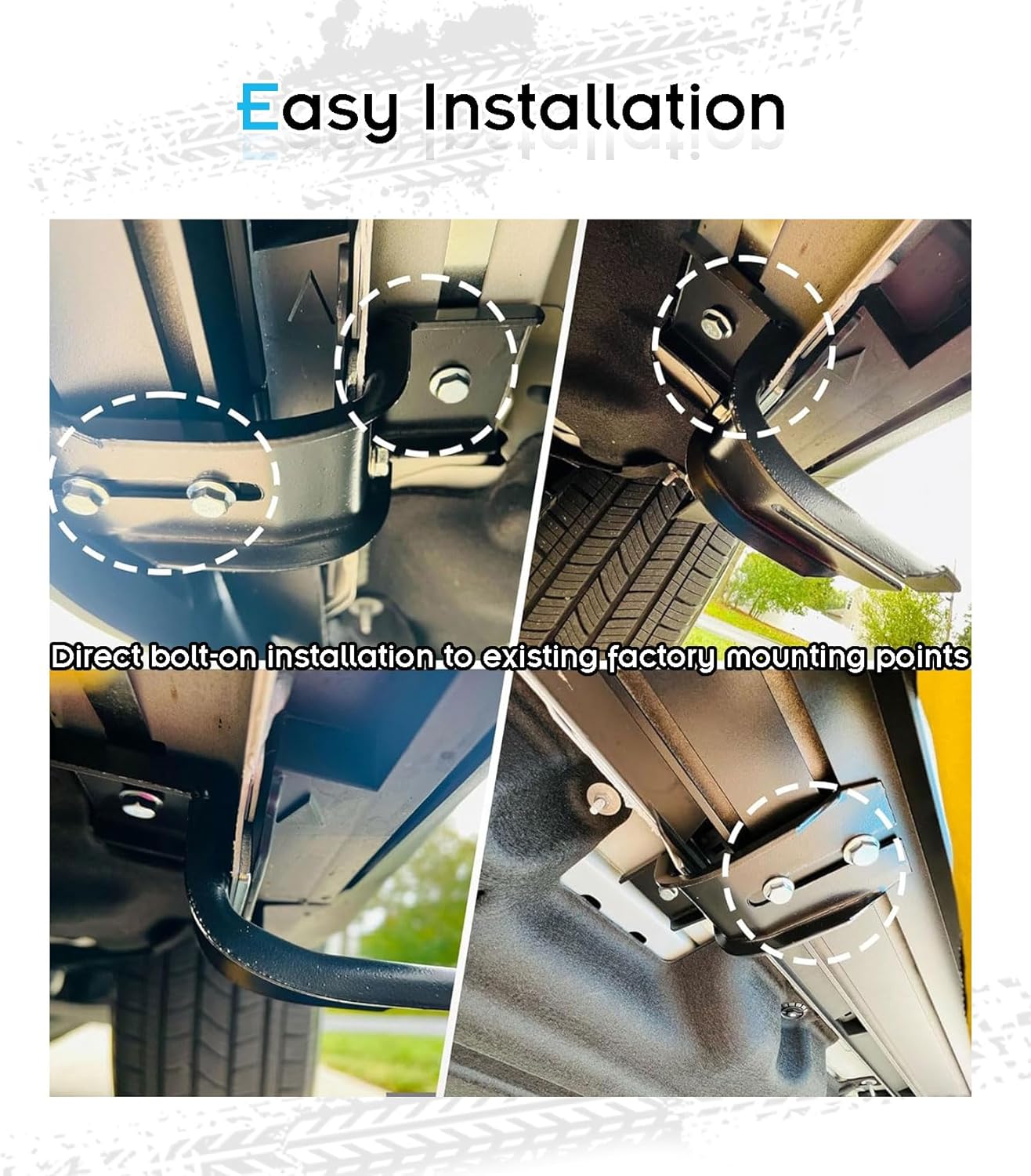 Running Boards Side Steps Fit for 2020-2025 Ford Explorer & Hybrid w/Mud Flaps (No Drilling Required)