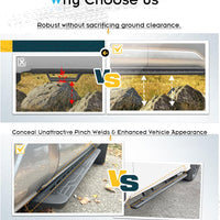 600LBS Running Boards Side Steps for 2024-2026 Toyota Tacoma - Pinch Weld Cover & No Ground Clearance Loss